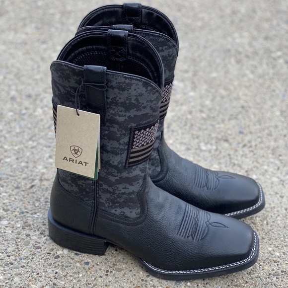ARIAT Men's Sport Patriot Boots Men's 12 Black Camo - Picture 1 of 10
